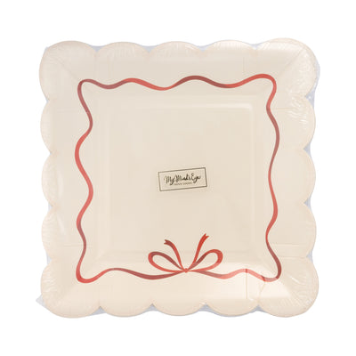 BOW1240 - Red Bow Border Plate