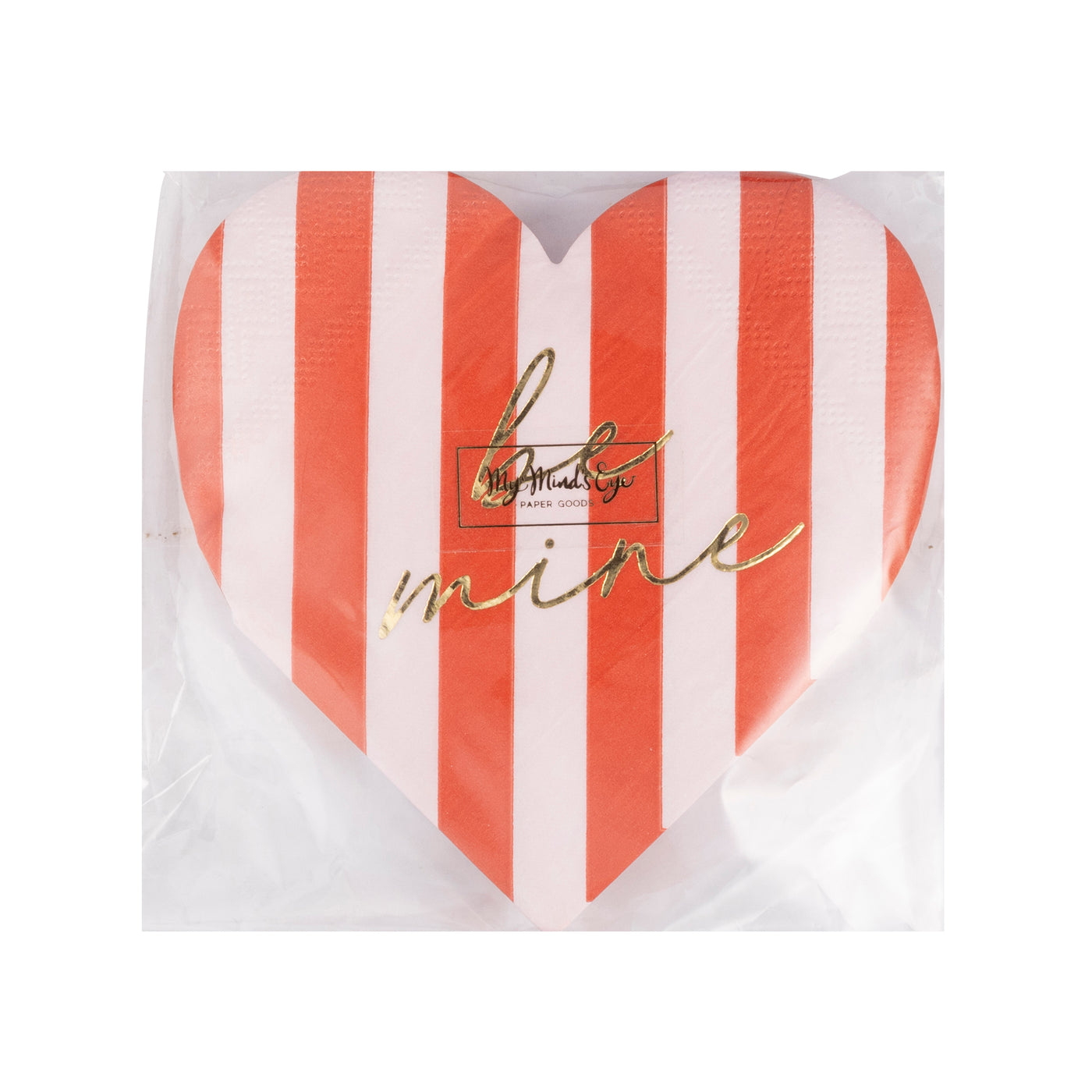 BRD1138 - Striped Heart Cocktail Napkin