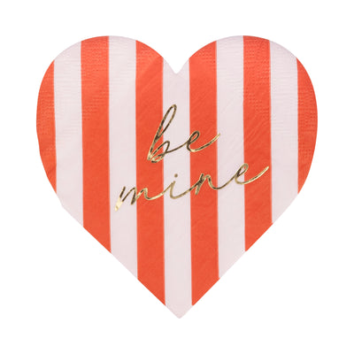 BRD1138 - Striped Heart Cocktail Napkin