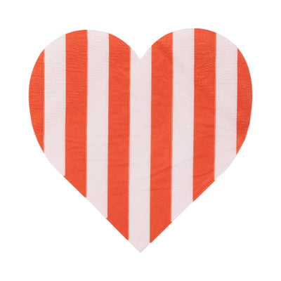 BRD1138 - Striped Heart Cocktail Napkin