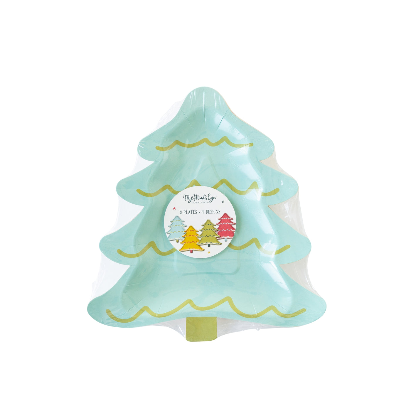 PRESALE SHIPPING MID OCTOBER - BRT1040 - Bright Holiday Tree Shaped Paper Plate Set