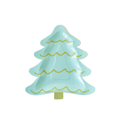 PRESALE SHIPPING MID OCTOBER - BRT1040 - Bright Holiday Tree Shaped Paper Plate Set
