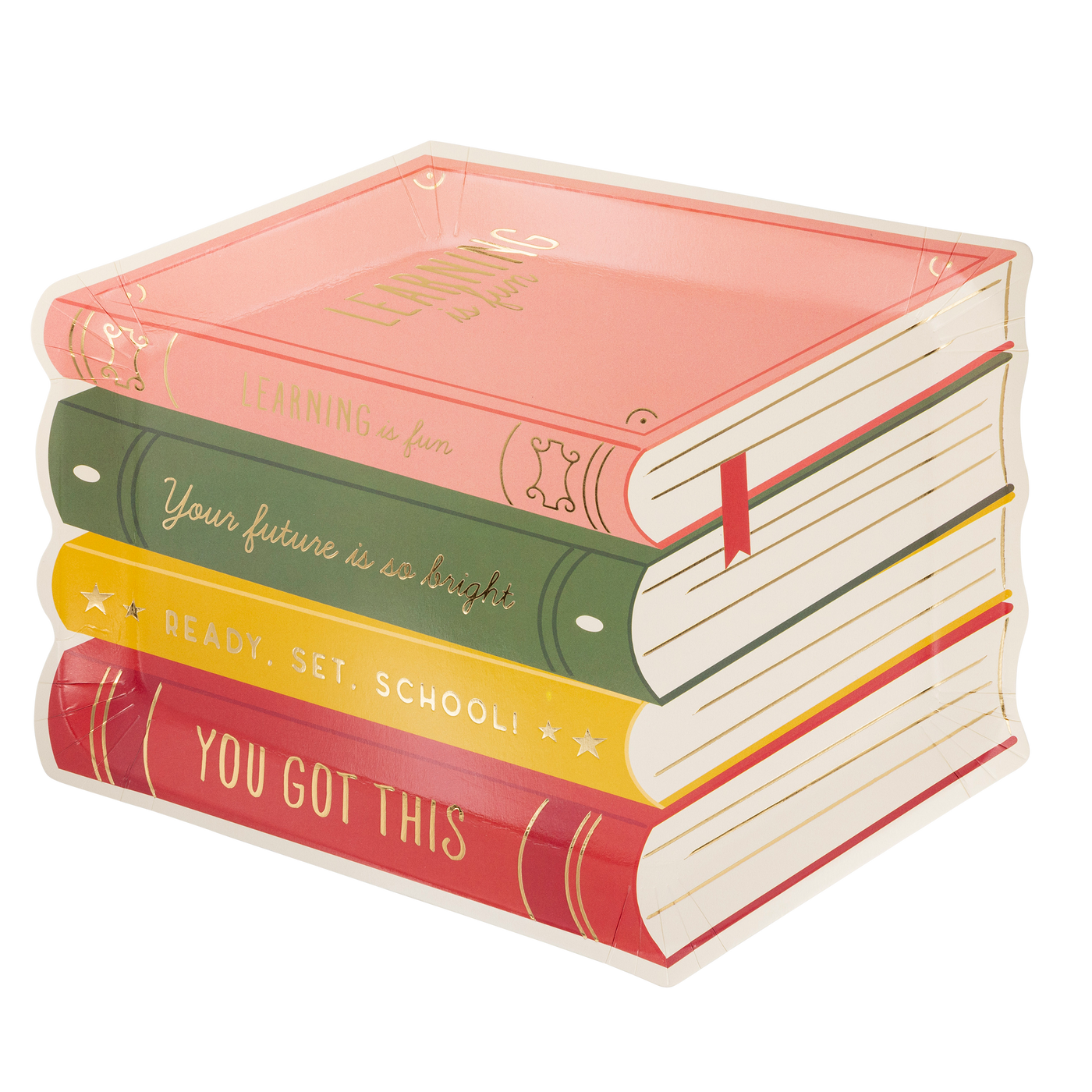 BTS1045 - Stack of Books Paper Plate