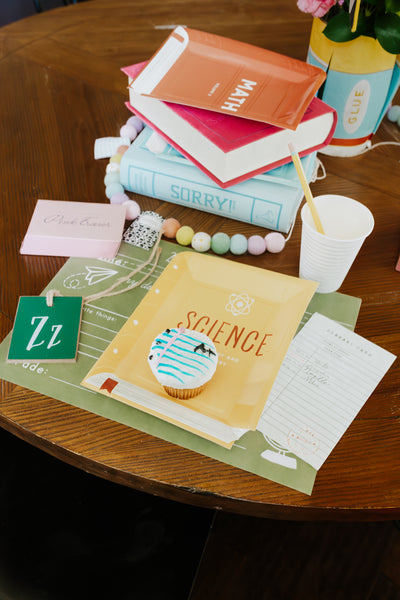 BTS1143 - Occasions Text Books Shaped Paper Plate Set