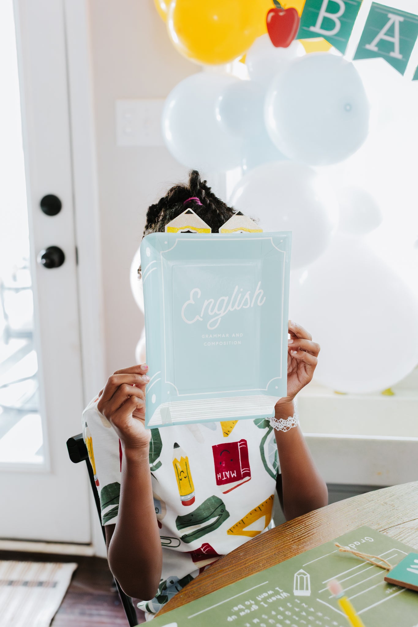 BTS1143 - Occasions Text Books Shaped Paper Plate Set