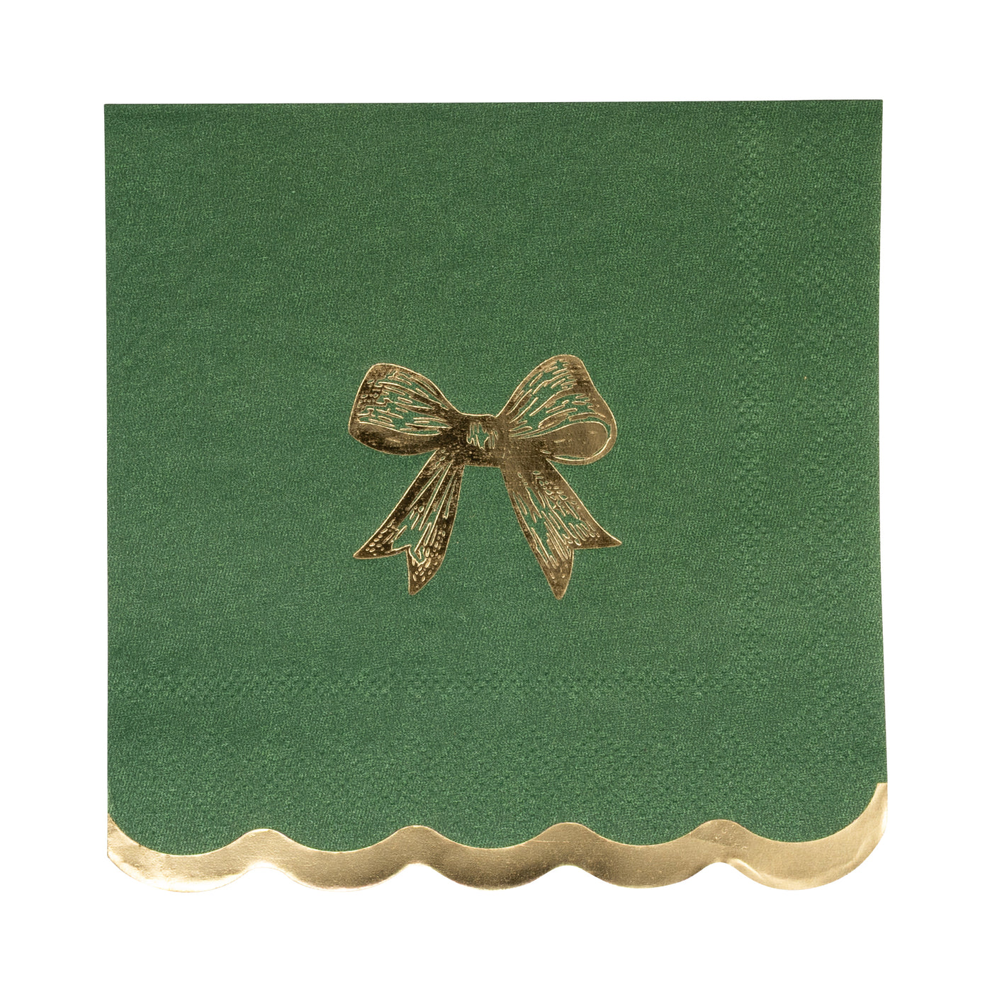 CHL1239 - Gold/Green Bow Cocktail Napkin