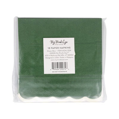 CHL1239 - Gold/Green Bow Cocktail Napkin