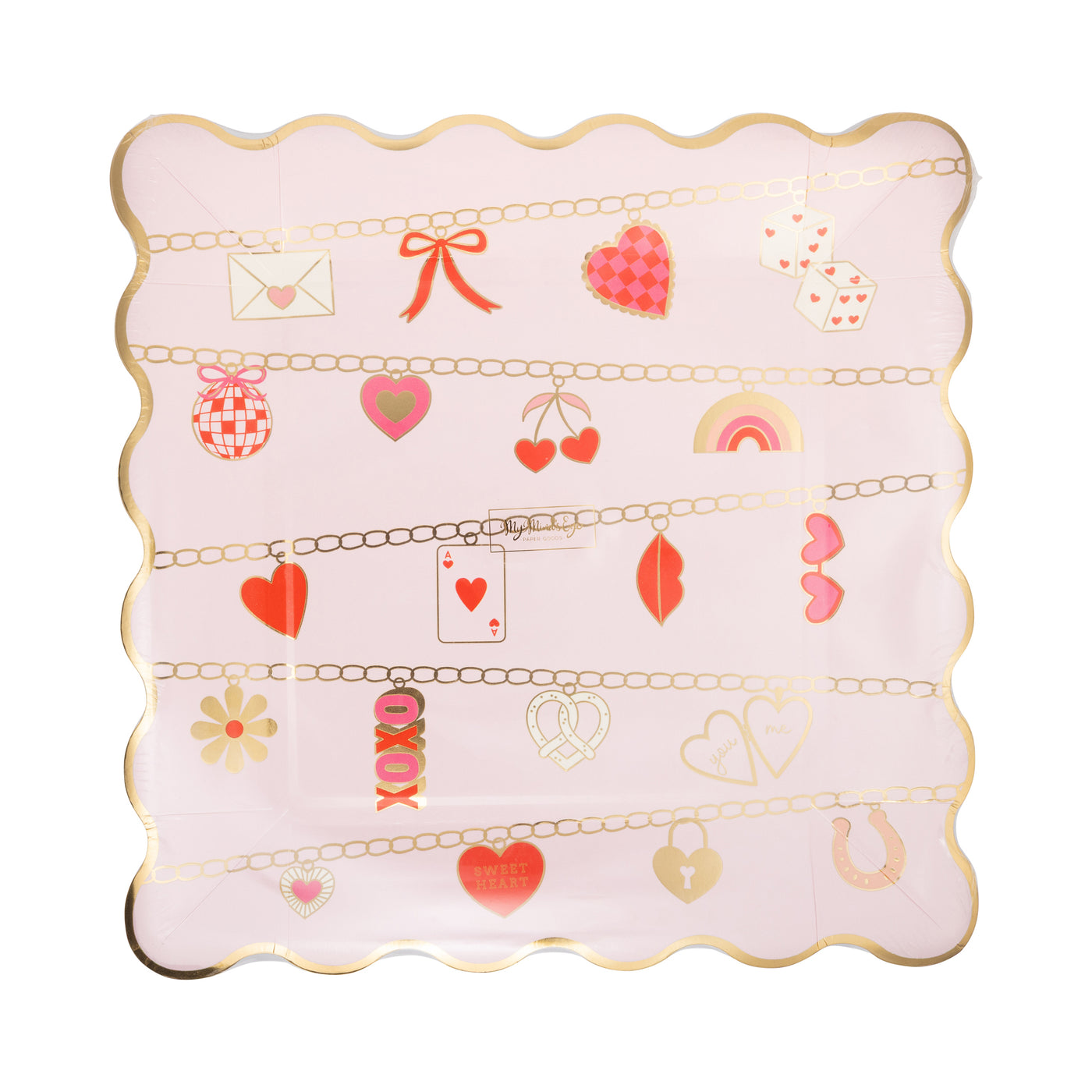 CHM1240 - Valentines Charm Scalloped Square Plate
