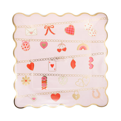 CHM1240 - Valentines Charm Scalloped Square Plate