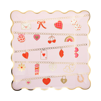 CHM1240 - Valentines Charm Scalloped Square Plate