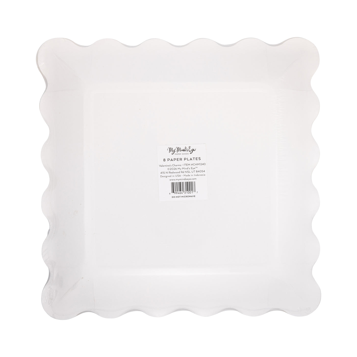 CHM1240 - Valentines Charm Scalloped Square Plate