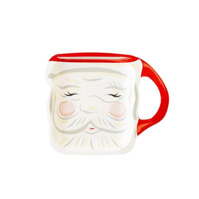 CHR1041 -  Christmas Baubles Santa Face Mug Shaped Paper Plate