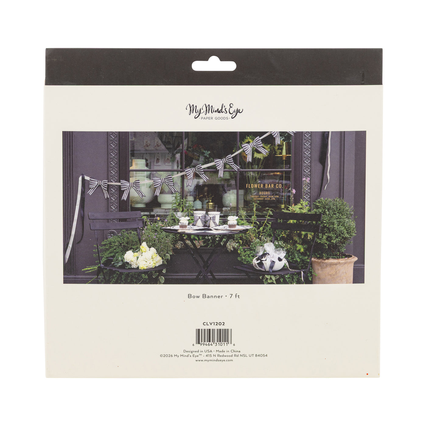 CLV1202 - Black and White Bow Banner