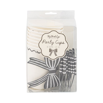 CLV1210 - Black and White Bow Party Cup