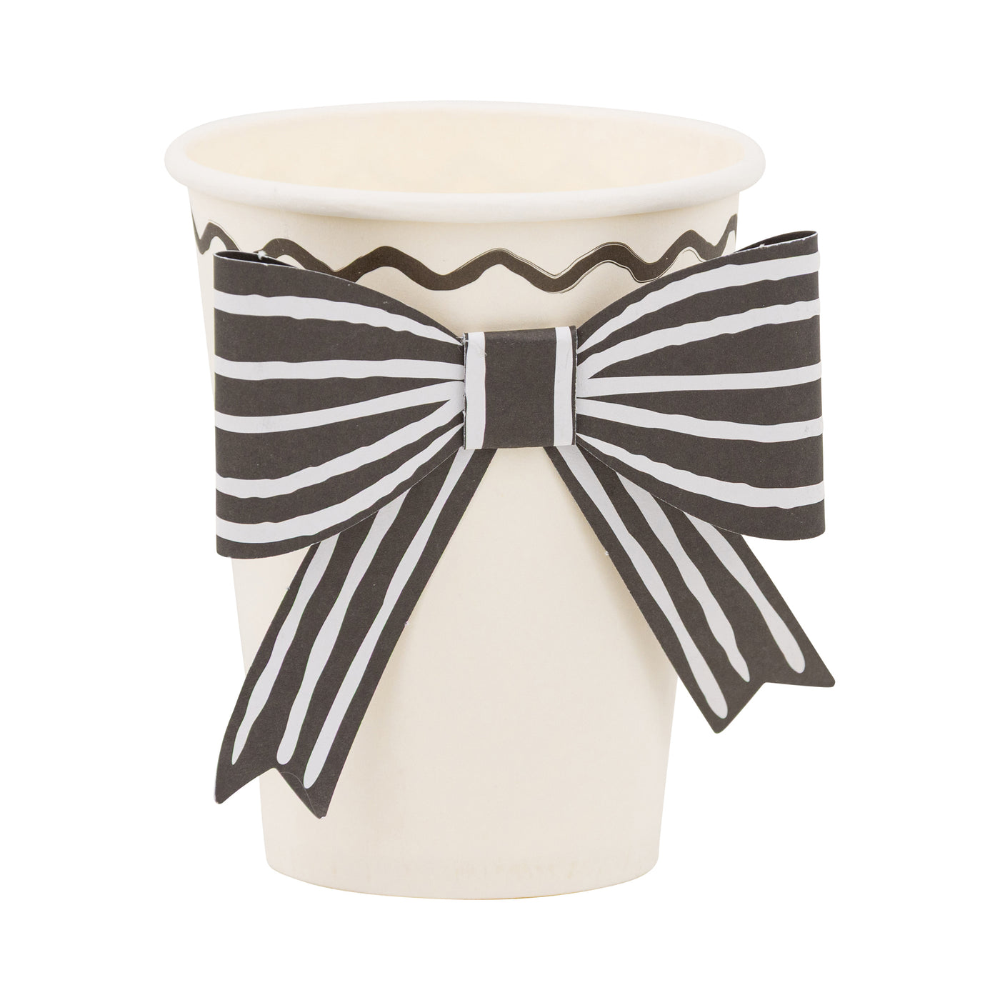 CLV1210 - Black and White Bow Party Cup
