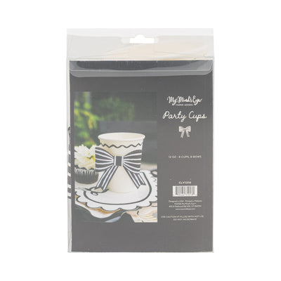 CLV1210 - Black and White Bow Party Cup