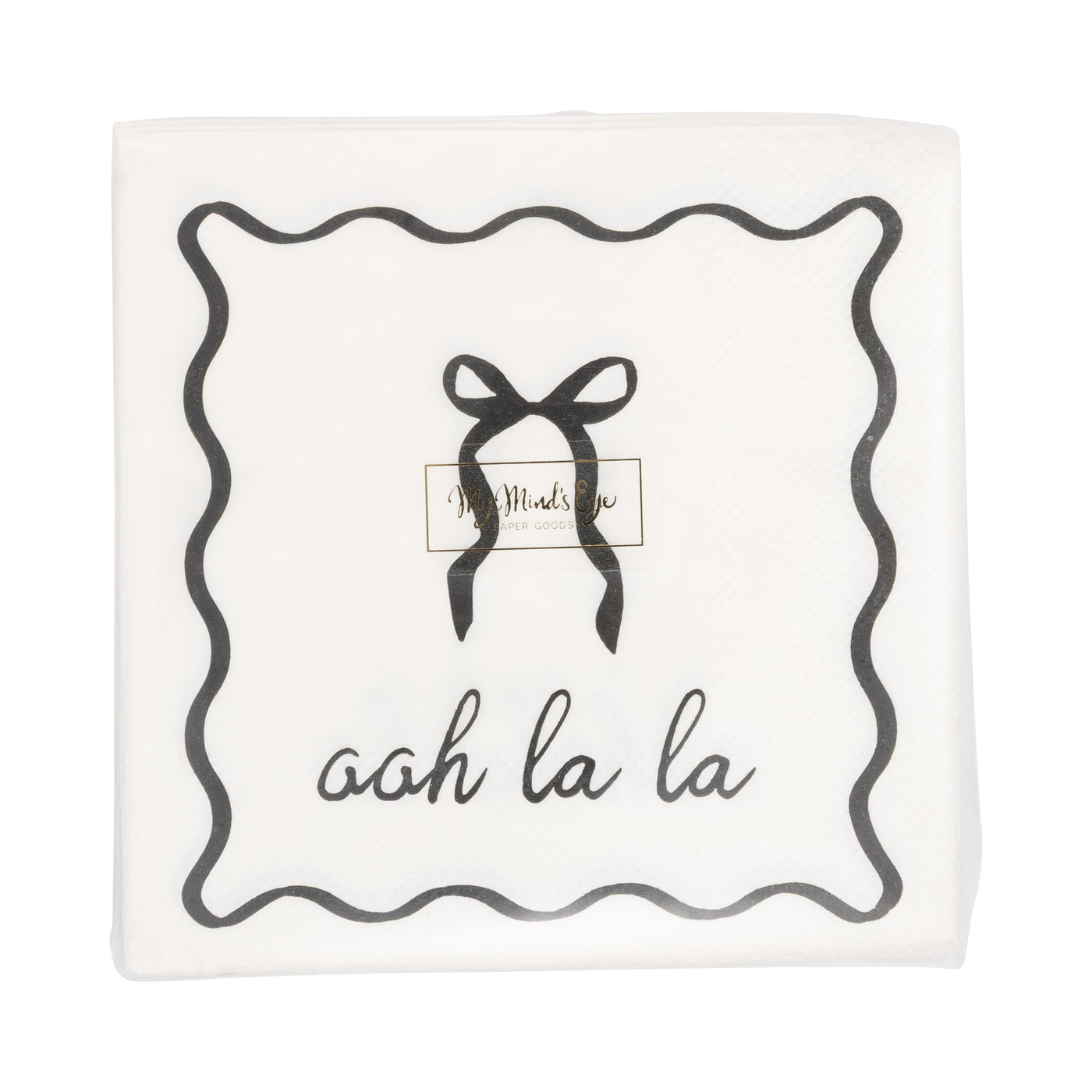 CLV1239 - Oh La La Black and White Cocktail Napkin