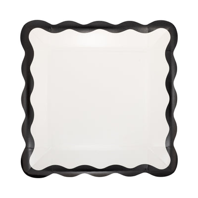 CLV1241 - Cream and Black Ric Rac Plate