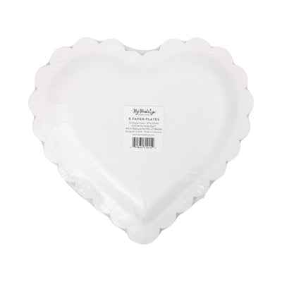 CLV1240 - Cream and Black Scalloped Heart Shaped Plate