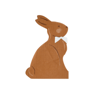EBS1037 - Chocolate Bunny Shaped Paper Dinner Napkin