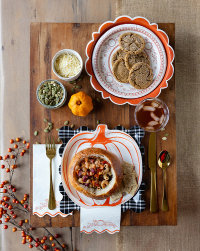 FAL1241 - Falloween Pumpkin Round Dessert 8" Paper Plate