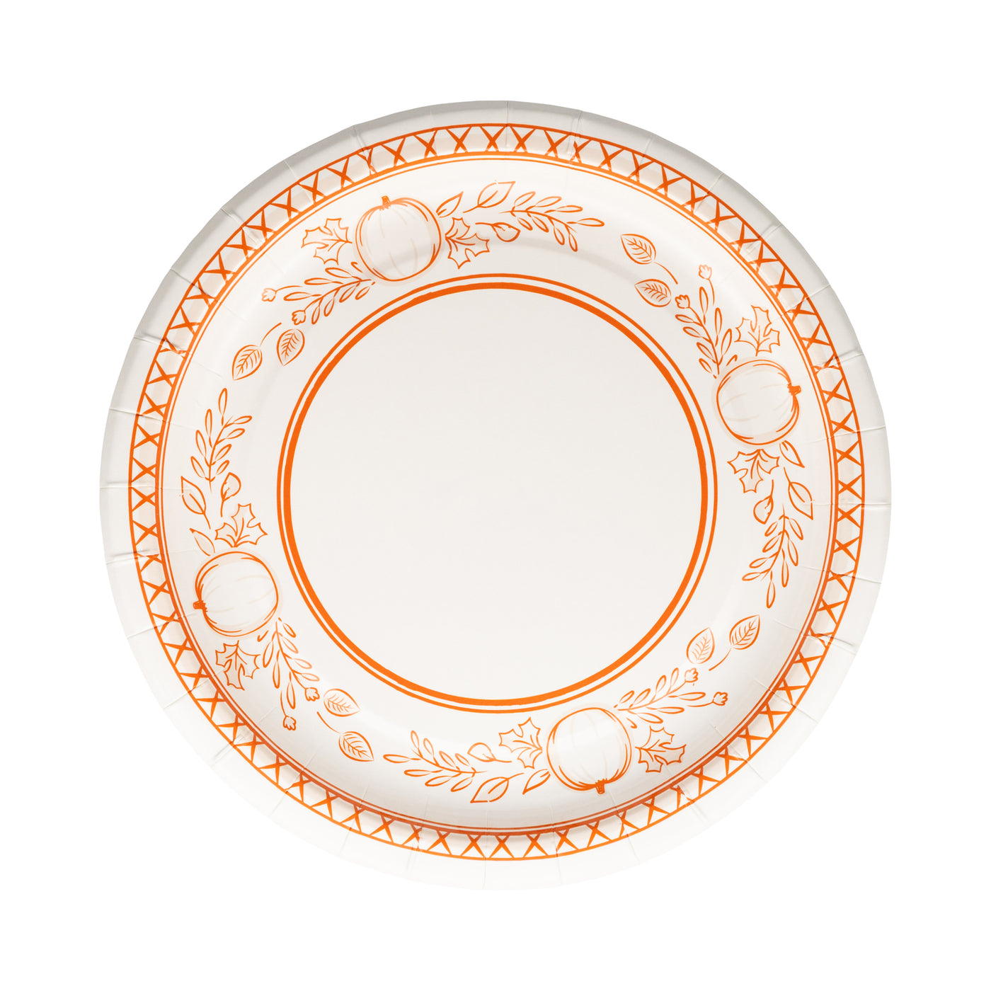 FAL1241 - Falloween Pumpkin Round Dessert 8" Paper Plate