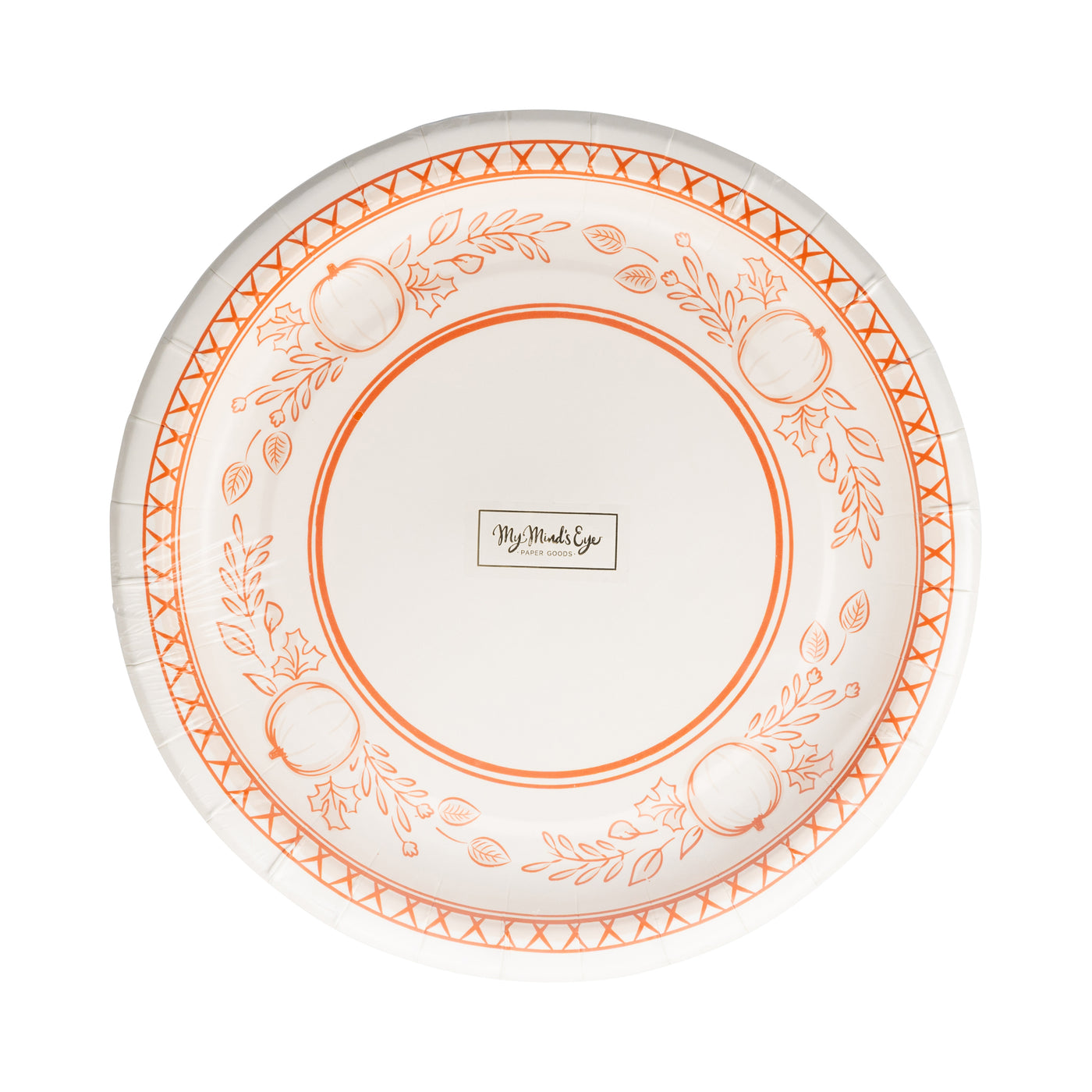 FAL1241 - Falloween Pumpkin Round Dessert 8" Paper Plate