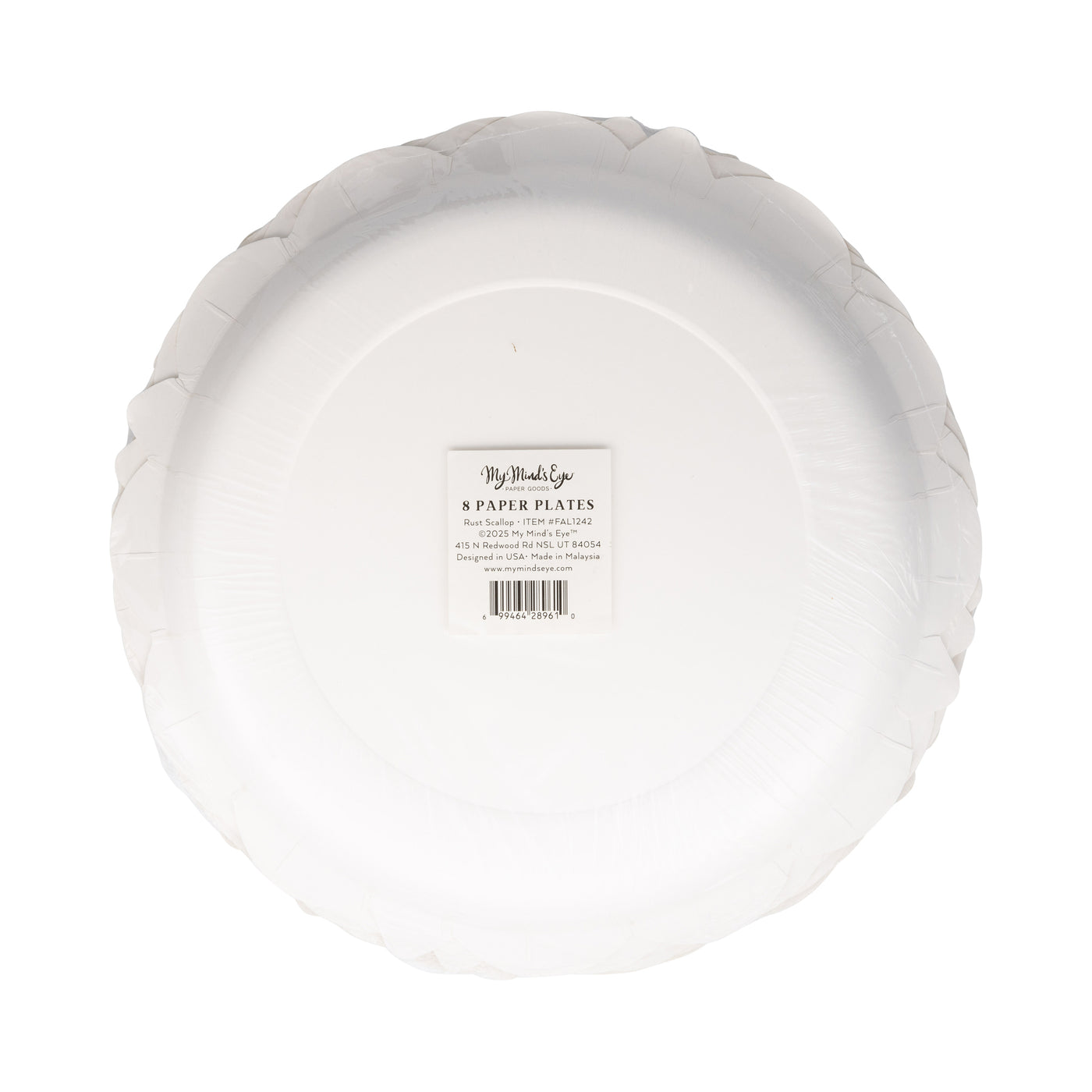 FAL1242 - Falloween Rust Scalloped Round 10" Paper Plate