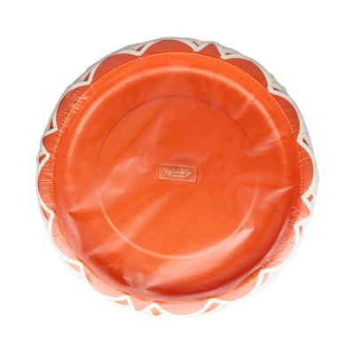 FAL1242 - Falloween Rust Scalloped Round 10" Paper Plate