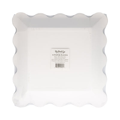 FAL1243 - Falloween Plaid Scalloped Square Paper Plate