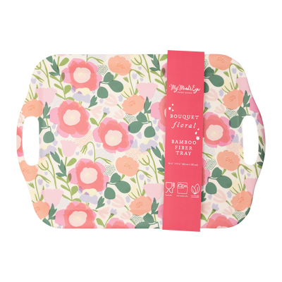 FLO1030 - Floral Reusable Bamboo Tray