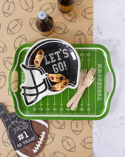 FTB939 -  Football Shaped Paper Dinner Napkin