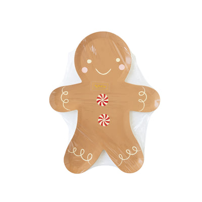 GBD1040 - Gingerbread Man Shaped Paper Plate