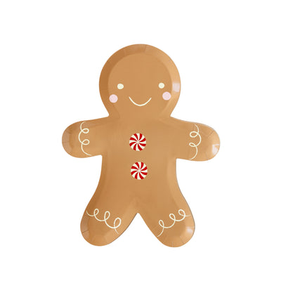 GBD1040 - Gingerbread Man Shaped Paper Plate