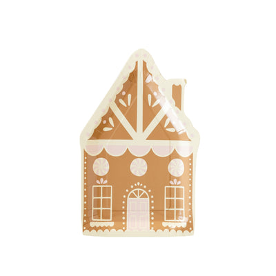 GBD1041 - Gingerbread House Shaped Paper Plate