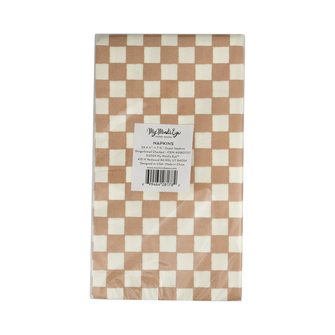 GBD1137 - Gingerbread Checked Dinner Napkin