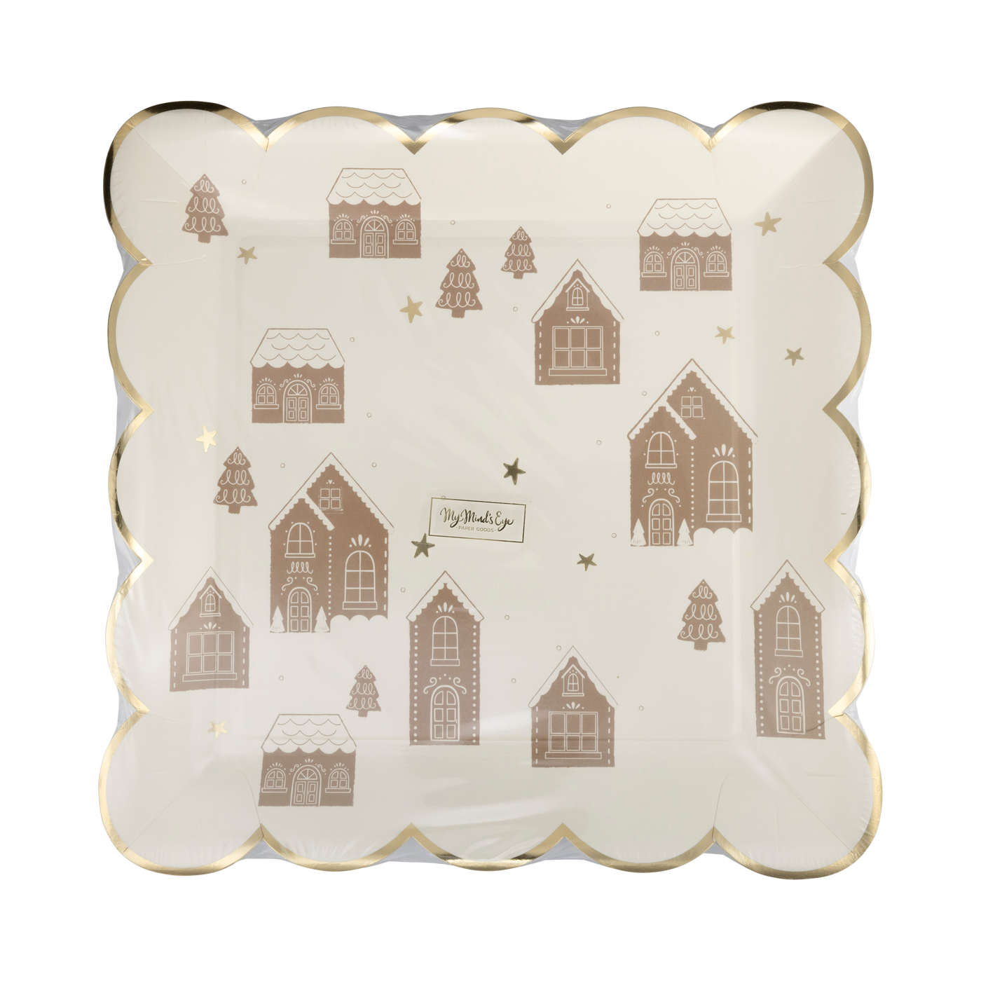 GBD1141 - Gingerbread Scattered House 9" Plate