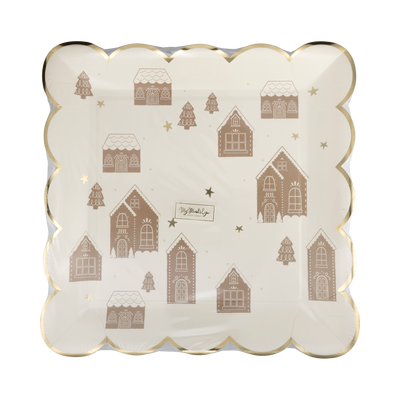 GBD1141 - Gingerbread Scattered House 9" Plate