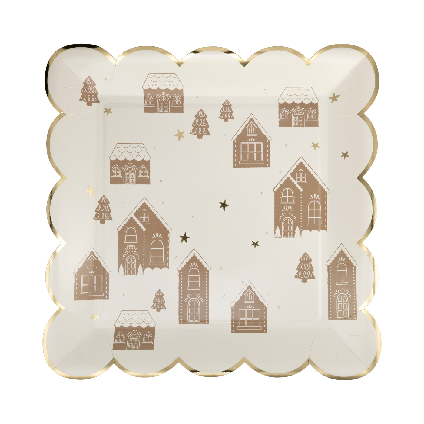 GBD1141 - Gingerbread Scattered House 9" Plate