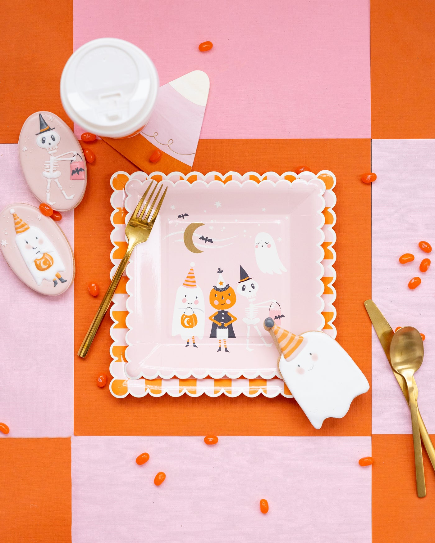 GGH1039 -  Ghoul Gang Candy Corn Cocktail Napkin