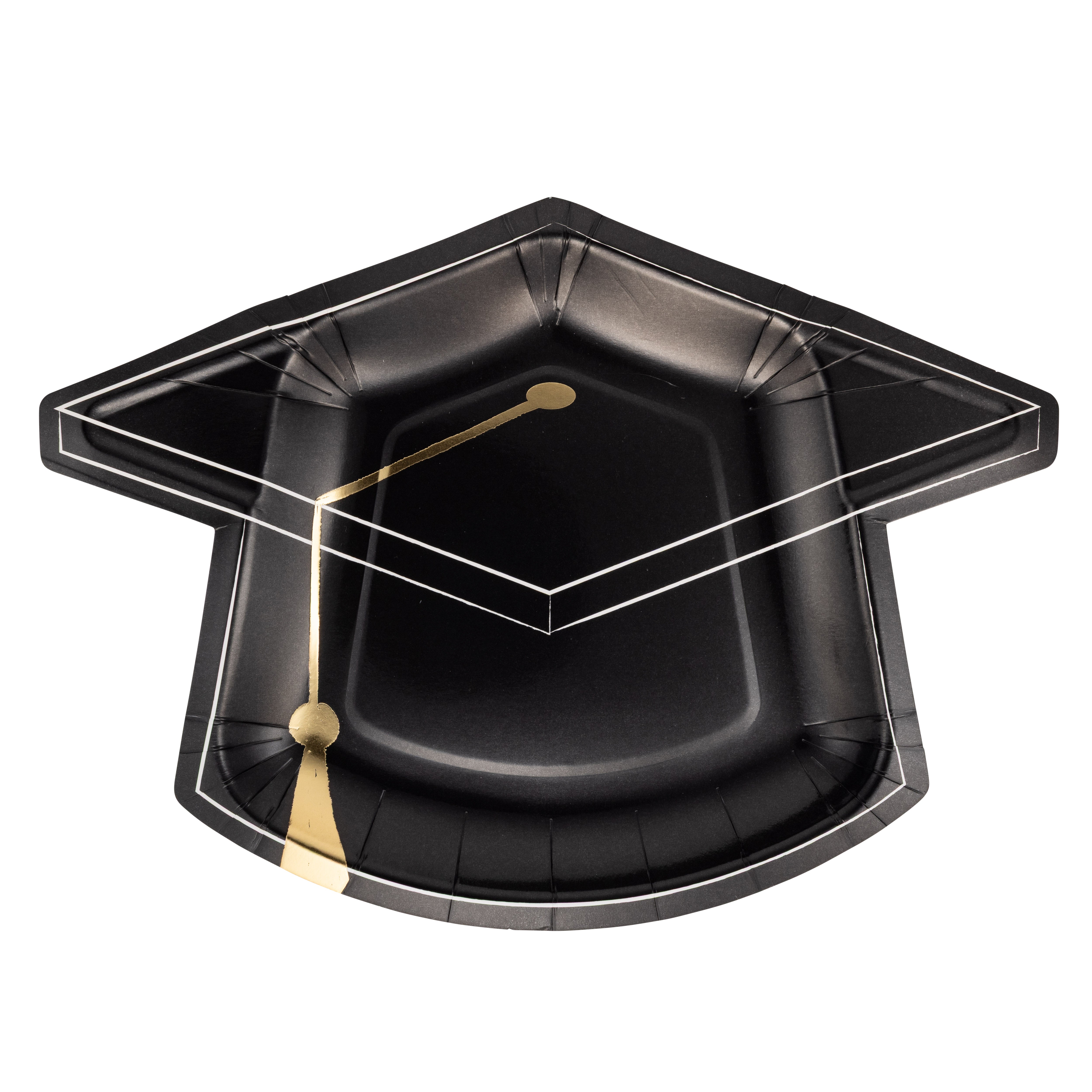 GRD1245 - Black Cap Shaped Plate – My Minds Eye Paper Goods Wholesale
