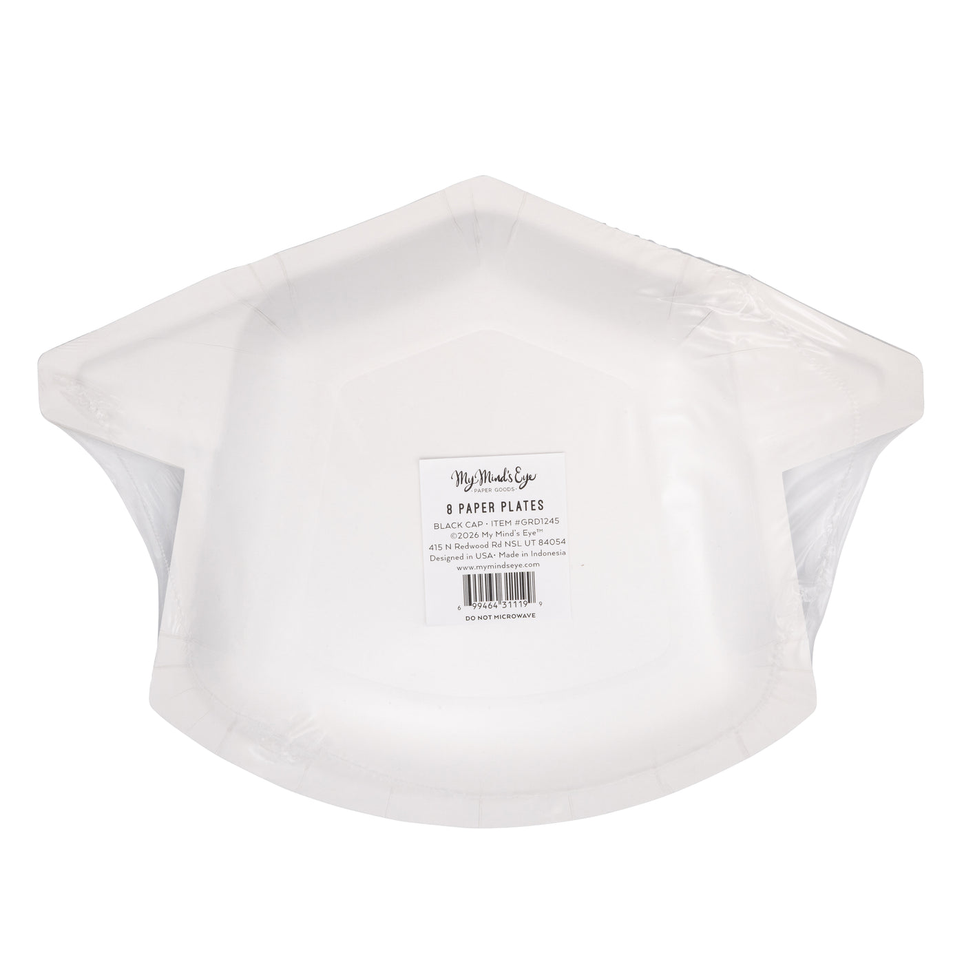 GRD1245 - Black Cap Shaped Plate – My Minds Eye Paper Goods Wholesale