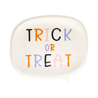 GVP1241 - Trick or Treat Word Bubble Shaped Paper Plate