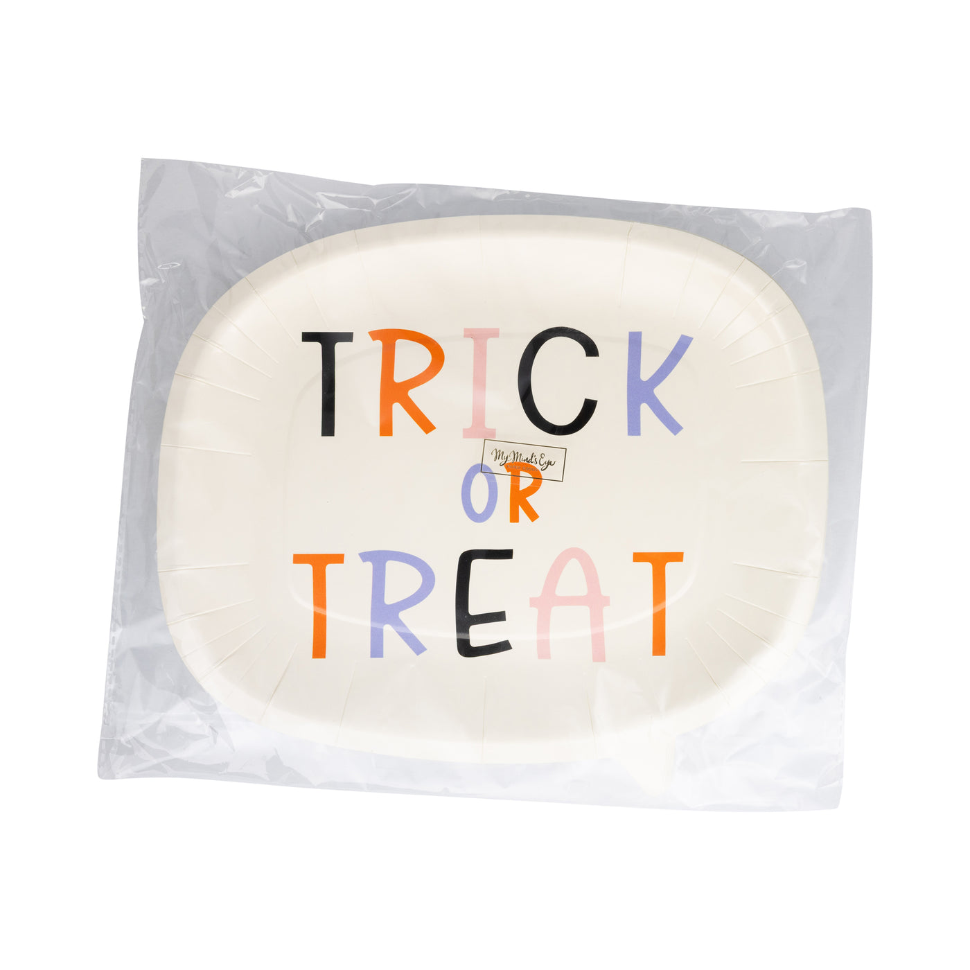GVP1241 - Trick or Treat Word Bubble Shaped Paper Plate