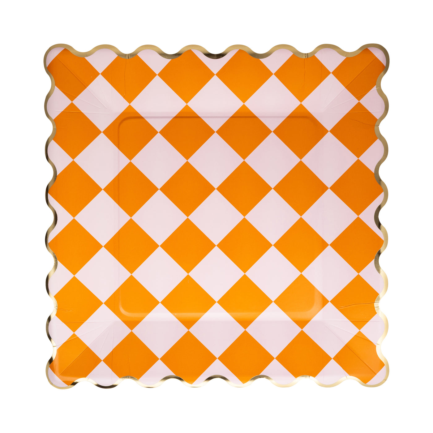 GVP1242 - Pink & Orange Checkered 11" Paper Plate