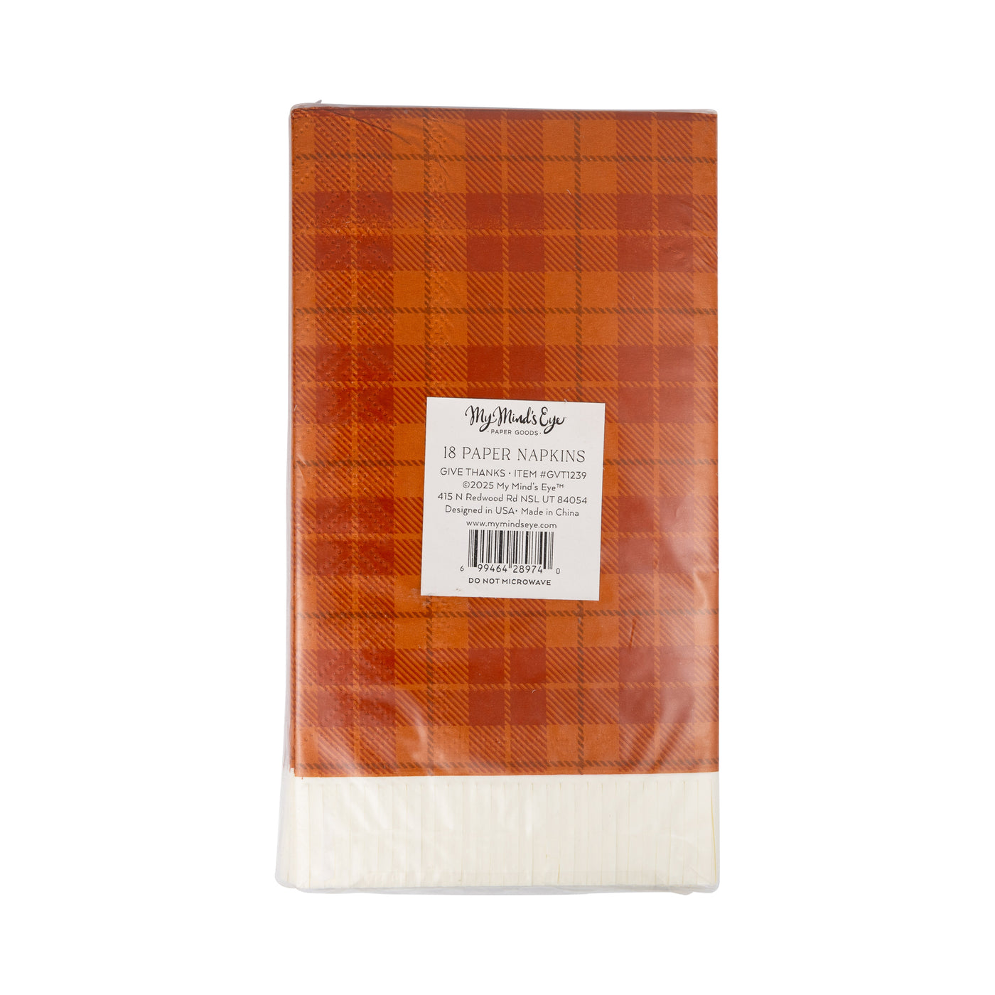 GVT1239 - Give Thanks Plaid Dinner Napkin