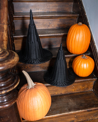 HAL1207 - Faux Wicker Witch Hat - 15"