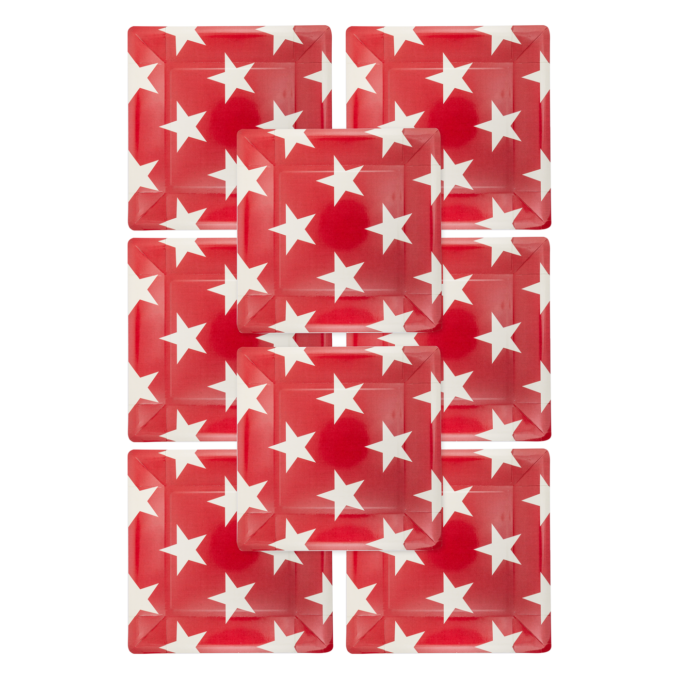 HAM1041 - Hamptons Square Red Star Paper Plate