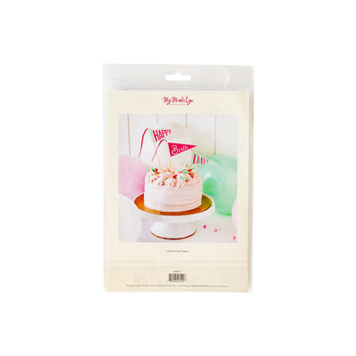 HBD911 - Pink Happy Birthday Cake Topper