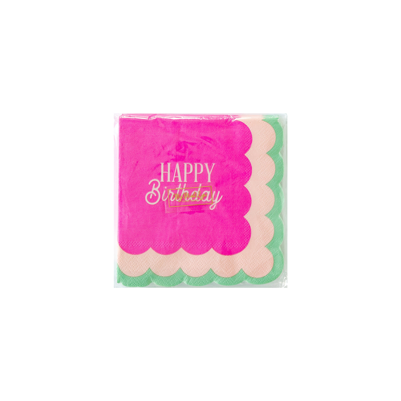 HBD938 - Pink Happy Birthday Cocktail Napkin